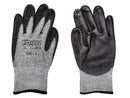Cut Resistant Gloves - Grey HPPE Lycra Shell - Black Polyurethane Coating
