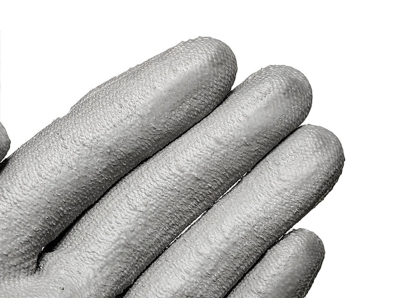Cut Resistant Gloves - Grey HPPE Lycra Shell - Grey Polyurethane Coating