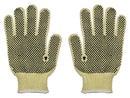 Cut Resistant Gloves - Yellow Kevlar Shell - Black PVC Dots