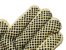 Cut Resistant Gloves - Yellow Kevlar Shell - Black PVC Dots
