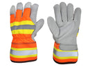 Leather Palm - Cow Split Leather - Hi Vis Orange