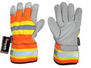Leather Palm - Cow Split Leather with 3M C-100 Thinsulate Lining - Hi Vis Orange