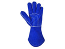 Welding Gloves - Cow Split Leather Gloves - Reinforced Thumb and Palm - Left Hand Only - Blue