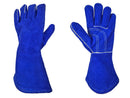 Welding Gloves - Cow Split Leather Gloves - Reinforced Thumb and Palm - Blue