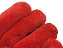 Welding Gloves - Cow Split Leather Gloves - Double Leather Covering on Left Hand - Red