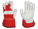 Driver Gloves - Goat Skin Leather Palm Gloves - Red and White
