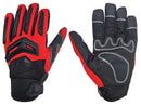 Mechanic Gloves - Synthetic Leather Glove with Rubber Guards - Red