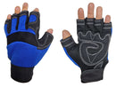 Mechanic Gloves - Synthetic Leather Fingerless Glove - Blue