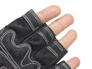 Mechanic Gloves - Synthetic Leather Fingerless Glove - Blue