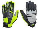 Mechanic Gloves - Synthetic Leather with TPR Guards - Hi Vis Yellow