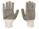 String Knit - Cotton String Knit Gloves - Double Sided PVC Dotted - Natural White