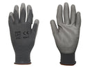 Cut Resistant Gloves - Grey Nylon Shell - Grey Polyurethane Coating
