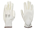Cut Resistant Gloves - White Nylon Shell - White Polyurethane Coating