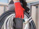 Cut Resistant Gloves - Red Nylon and Spandex Shell - Black Nitrile Coating