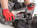 Cut Resistant Gloves - Red Nylon and Spandex Shell - Black Nitrile Coating