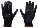 Cut Resistant Gloves - Black Polyester Shell - Black Latex Coating
