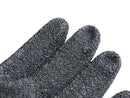 Cut Resistant Gloves - Grey Cotton and Spandex Shell - Black Latex Coating