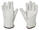 Driver Gloves - Suede Split Leather Insulated Driver Gloves - Grey