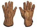 Driver Gloves - Suede Split Leather Gloves - Brown