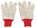 Hot Mill - 20 oz Double Palm Canvas Gloves - Beige with Red Cuff