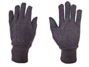 Cotton - 12 oz Brown Jersey Gloves
