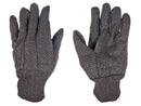 Cotton - 8 oz Brown Jersey Gloves - PVC Dotted