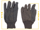 Cotton - 8 oz Brown Jersey Gloves - PVC Dotted