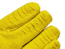 Chemical Resistant - Natural Latex Coated Gloves - Canvas Cuff - Beige and Yellow