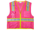 Safety Vest - Mesh Vest with Pockets - Pink