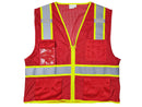 Safety Vest - Mesh Vest with Pockets - Red