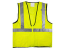 Safety Vest - Class II Mesh Vest with Reflective Stripes - Hi Vis Yellow