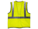 Safety Vest - Class II Mesh Vest with Reflective Stripes - Hi Vis Yellow