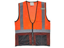 Safety Vest - Class II Vest with Reflective Stripes - Hi Vis Orange and Black