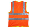 Safety Vest - Class II Solid Front and Mesh Back Vest - Hi Vis Orange