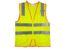 Safety Vest - Class II Solid Front and Mesh Back Vest - Hi Vis Yellow