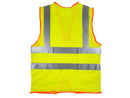 Safety Vest - Class II Solid Front and Mesh Back Vest - Hi Vis Yellow
