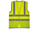 Safety Vest - Class II Solid Front and Mesh Back Vest - Hi Vis Yellow and Black