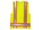 Safety Vest - Class II Solid Front and Mesh Back Vest - Hi Vis Yellow
