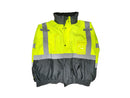 Safety Jacket - Class III Water Resistant Jacket - Removable Liner - Hi Vis Yellow and Black