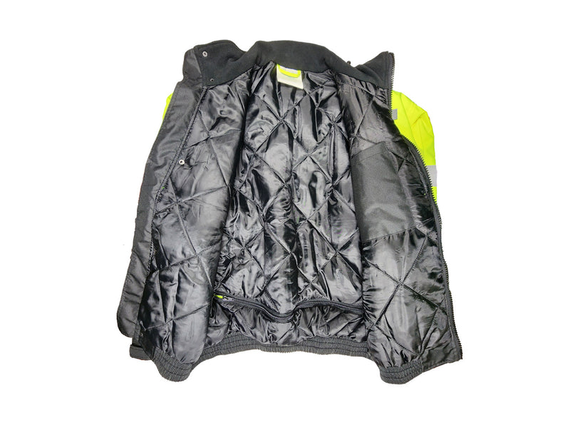 Safety Jacket - Class III Water Resistant Jacket - Hi Vis Yellow and Black