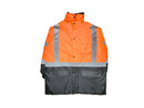 Safety Parka - Class III Water Resistant Parka - Hi Vis Orange and Black