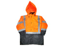 Safety Parka - Class III Water Resistant Parka - Hi Vis Orange and Black