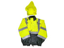 Safety Bomber Jacket - Class III Water Resistant Jacket - Hi Vis Yellow and Black