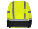 Safety T-Shirts - Class III Long Sleeve T-Shirts - Hi Vis Yellow and Black