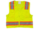 Safety Vest - Class II Flame Retardant Surveyor Solid Front and Mesh Back Vest - Hi Vis Yellow