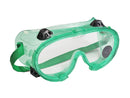Type 18 - Safety Goggles - Indirect Ventilation - Green Frame and Clear Anti Fog Lens