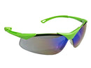 Type 12 - Safety Glasses - Hi Vis Half Frame with Blue Mirror Lenses