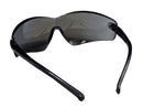 Type 6 - Safety Glasses - Frameless with Black Temples and Blue Mirror Lenses