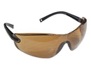 Type 6 - Safety Glasses - Frameless with Black Temples and Brown Lenses