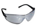 Type 6 - Safety Glasses - Frameless with Black Temples and Silver Mirror Lenses
